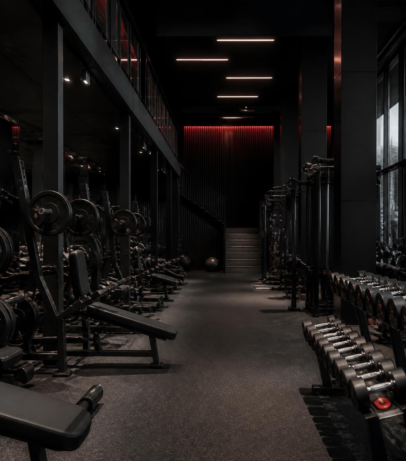 Modern equipment on the training floor at MASS FITNESS, a fitness centre in New Panvel